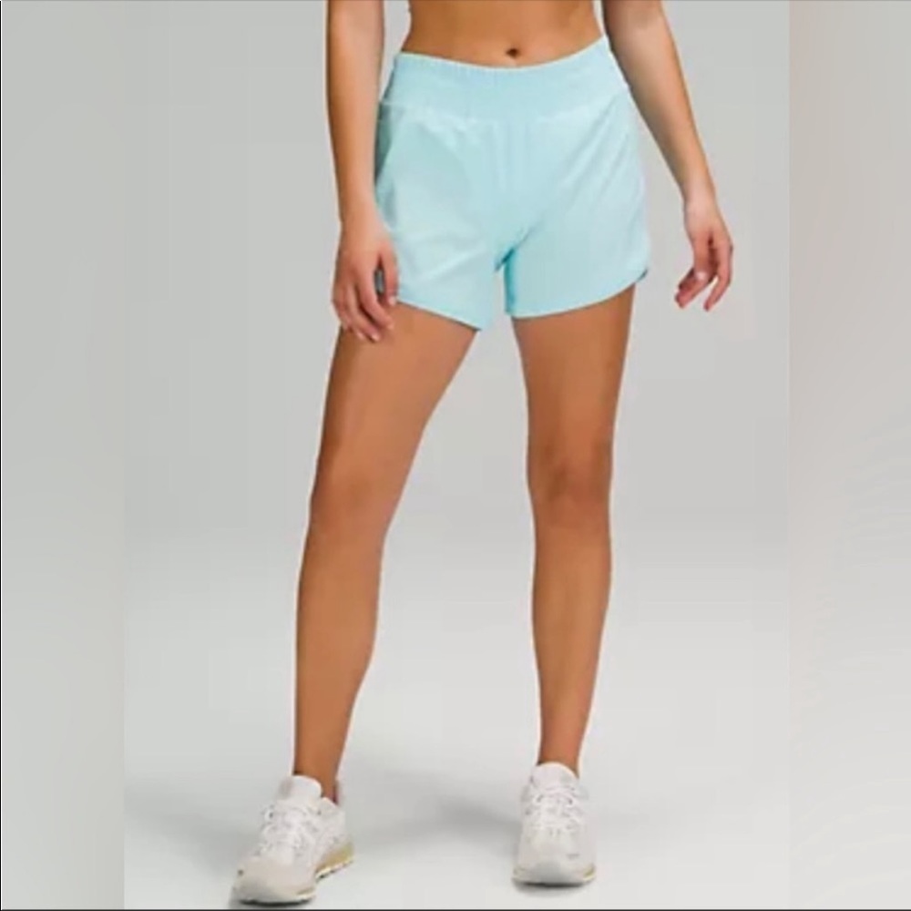 Lululemon Track That Mid-Rise Lined Short 5" Blue